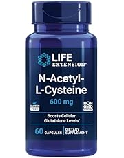 Life Extension N-Acetyl-L-Cysteine (NAC), Immune, Respiratory, Liver Health, NAC 600 mg, Potent antioxidant Support, Free-radicals, Easy to Absorb, 60 Capsules