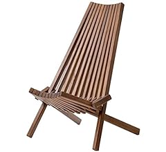 Knocbel Folding Chair, Wooden Low Profile Lounge Chair, Outdoor Patio for Solid Acacia Wood Porch Deck Lawn Garden Adironda…