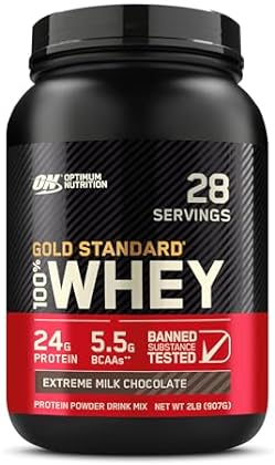 Optimum Nutrition Gold Standard 100% Whey Protein Powder, Extreme Milk Chocolate, 2 Pound (Pack of 1)