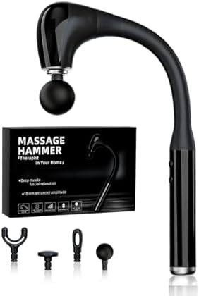 MAGNISH Massage Gun, Muscle Back Massage, Massage Gun Deep Tissue, Handheld Curved Neck Massager with 4 Replacement Heads,...