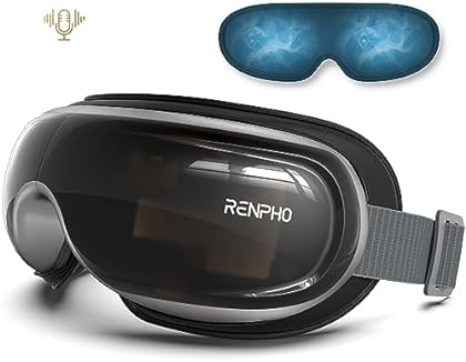 RENPHO Eyeris 3 - Voice Controlled Eye Massager with Heat, Heated Eye Mask with DIY Massage Setting, Bluetooth Music Eye R...