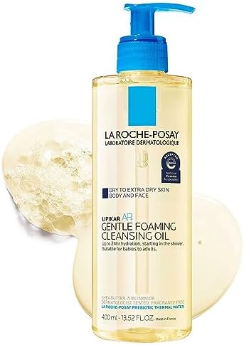 La Roche-Posay NEW Lipikar AP+ Gentle Foaming Cleansing Oil | Gentle Oil Cleanser for Face and Body Formulated with Niacinamide | Long-Lasting 24-hour Hydration | Fragrance-Free & Soap Free