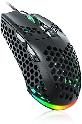 SOLAKAKA SM900 Wired Gaming Mouse with Honeycomb Shell,12800 DPI,7 Programmable Buttons,Lightweight Gaming Mice Ergonomic ...