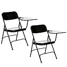 OEF Furnishings Tablet Arm (2 Pack) Folding Chair, Black