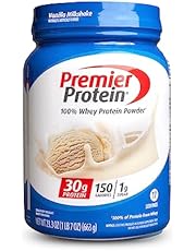 Premier Protein Powder, Vanilla Milkshake, 30g Protein, 1g Sugar, 100% Whey Protein, Keto Friendly, No Soy Ingredients, Gluten Free, 17 Servings, 23.3 Ounces