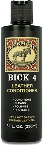 Bick 4 Leather Conditioner and Leather Cleaner 8 oz - Will Not Darken Leather - Safe For All Colors of Leather
