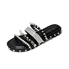 Cape Robbin Xtreme Studded Womens Sandals - Fashion Slides for Women with Spikes - Comfortable Slip-On Flat Sandals for Women - Summer Sandals for Women 2024