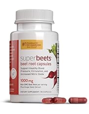humanN SuperBeets Beet Root Capsules Quick Release 1000mg - Supports Nitric Oxide Production, Blood Pressure – Clinically Studied Antioxidants 90 Count Non-GMO Powder
