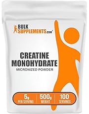 BulkSupplements.com Creatine Monohydrate Powder - Creatine Supplement, Micronized Creatine, Creatine Powder - Unflavored &amp; Gluten Free, 5g (5000mg) per Servings, 500g (1.1 lbs) (Pack of 1)