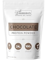 Just Ingredients Protein Powder | Chocolate Protein Powder Made With 100% Grass Fed, Non Denatured Whey | Five Different Protein Sources From Organic Whole Food Ingredients | 15 Servings | 24g Protein