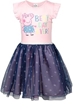 Peppa Pig Girls Short Sleeve Dress Toddler to Little Kid