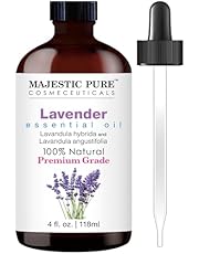 MAJESTIC PURE Lavender Essential Oil | 100% Pure and Natural Lavender Oil | Premium Grade Essential Oils for Diffusers, Skin, Aromatherapy, Massage, Humidifiers and Topical uses | 4 fl oz
