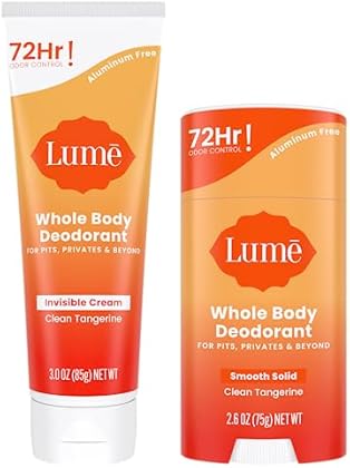 Lume Whole Body Deodorant - 72 Hour Odor Control - Aluminum Free, Baking Soda Free, Skin Safe - 3.0 Ounce Invisible Cream ...