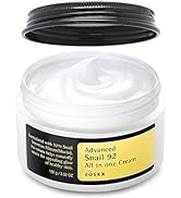 COSRX Snail Mucin 92% Repair Cream 3.52 oz, 100g, Daily Face Gel Moisturizer for Dry Skin, Acne-p...