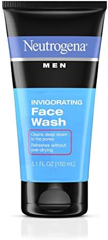 Neutrogena Men's Invigorating Daily Foaming Gel Face Wash, Energizing & Refreshing Oil-Free Facial Cleanser for Men, 5.1 Fl Oz (Pack of 3)