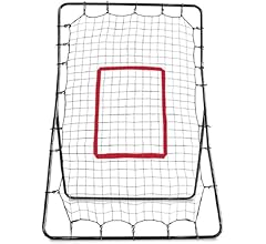 PitchBack Baseball and Softball Pitching Net and Rebounder, Black/Red, 2' 9" x 4' 8"
