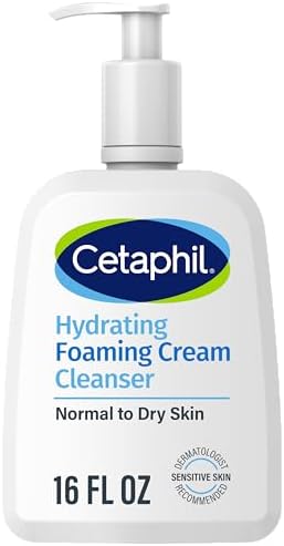 Cetaphil Cream to Foam Face Wash, Hydrating Foaming Cream Cleanser, 16 oz, For Normal to Dry, Sensitive Skin, with Soothing Prebiotic Aloe, Hypoallergenic, Fragrance Free (Packaging May Vary)