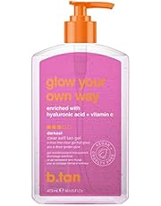 b.tan Clear Self Tan Gel | Glow Your Own Way - Transfer-Resistant Self Tanning Gel, Vegan, Cruelty Free Self Tanner, 16 Fl Oz