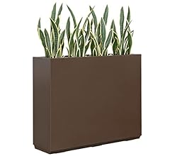 Wallowa Metallic Heavy Planter for Outdoor Plants, 38Lx10Wx30H Inches Tall and Long Metal Divider Planter Box for Outside &…