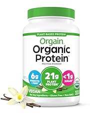 Orgain Organic Vegan Protein Powder, Vanilla Bean - 21g Plant Based Protein, Gluten Free, Dairy Free, Lactose Free, Soy Free, No Sugar Added, Kosher, For Smoothies &amp; Shakes - 2.03lb
