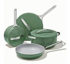 Caraway Nonstick Ceramic Cookware Set (12 Piece) Pots, Pans, Lids and Kitchen Storage - Non Toxic - Oven Safe & Compatible …