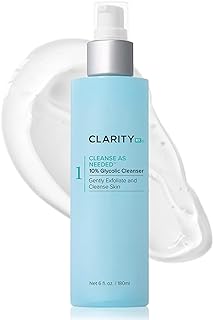 ClarityRx Cleanse As Needed 10% Glycolic Acid Exfoliating Face Wash, Natural Plant-Based Brightening Facial Cleanser for S...