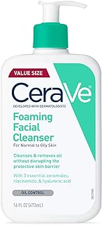 CeraVe Foaming Facial Cleanser | Daily Face Wash for Oily Skin with Hyaluronic Acid, Ceramides, and Niacinamide| Fragrance...