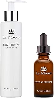 Le Mieux Brightening Facial Skincare Set - Brightening Cleanser + Vita-C Serum - 2-Step Cleansing + Moisturizing Set for F...
