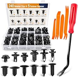 GOOACC - GRC-33 240PCS Bumper Retainer Clips Car Plastic Rivets Fasteners Push Retainer Kit Most Popular Sizes