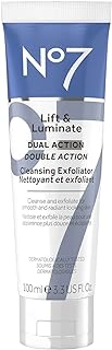 No7 Lift & Luminate Dual Action Cleansing & Exfoliating Face Wash - Gentle Face Exfoliator with Vitamin C, E & B5 - Deep P...
