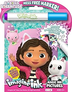 Bendon Imagine Ink Coloring Game Book, Magic Ink Pictures, Mess Free Marker (Gabby's Dollhouse)