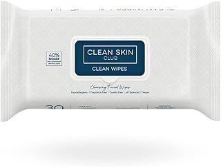 Clean Skin Club XL Premium Face Wipes, 40% Larger Than Normal Wipes, Extra Moist Makeup Removing Towelettes, 30 Count, Fac...