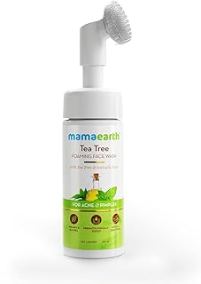 Mamaearth Tea Tree Foaming Face Wash with In-Built Brush | Gently Removes Excess Oil & Controls Acne & Pimples | Infused w...
