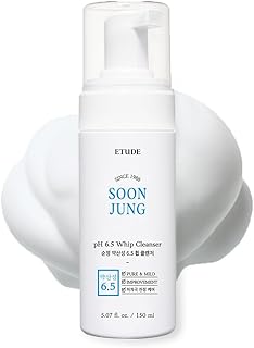 ETUDE SoonJung pH 6.5 Whip Facial Cleanser 5.1 fl. oz. (150ml) 21AD | Soft Bubble Fragrance-Free Low-pH Korean Hydrating C...