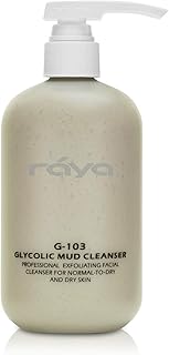 Raya Glycolic Mud Facial Cleanser with AHA 16 oz (G-103) | Exfoliating pH Balanced Facial Cleansing Fluid for Non Sensitiv...