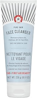 First Aid Beauty Pure Skin Face Cleanser, Sensitive Skin Cream Cleanser with Antioxidant Booster, 8 oz.