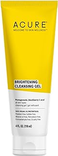 Acure Brightening Cleansing Gel - Vegan Cleanser for Radiant Skin - Pomegranate, Blackberry & Acai Infused - Antioxidant-R...