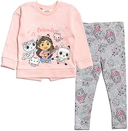 Dreamworks Gabby's Dollhouse Girls Pullover Fleece Sweatshirt and Leggings Outfit Set Toddler to Little Kid