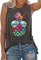 Womens Tank Tops Summer T Shirts Sleeveless Casual Loose Tunic Blouses