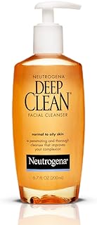 Neutrogena Deep Clean Daily Facial Cleanser with Beta Hydroxy Acid for Normal to Oily Skin, Alcohol-Free, Oil-Free & Non-C...