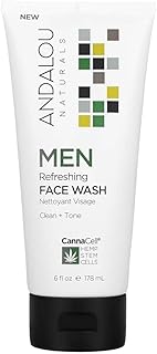 Andalou Naturals Men Refreshing Face Wash with CannaCell, 6 Ounces