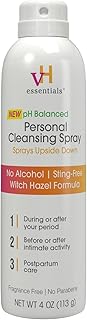 vH essentials Personal Cleansing Spray, pH Balancing Lactic Acid, Sting-Free, Witch Hazel Formula, Fragrance free, Paraben...