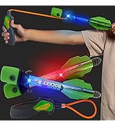 Light Up Foam Rocket Toys for Kids: Best LED Rocket Launcher Slingshot Lights Up & Makes Noise! f...