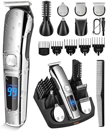 Ufree Waterproof Beard Trimmer for Men, Electric Razor Shavers for Men, Professional Hair Clippers, Mustache Body Face Nos...