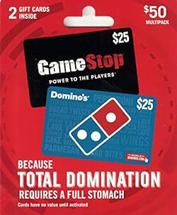 Dominos/Gamestop Pizza and Video Game Gift Cards, Multipack of 2