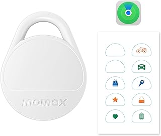 Momax Tracker Electronics Key Finder Luggage Tracker Smart Tag for Key, Backpack, Wallet, Pets Works with Apple Find My (i...