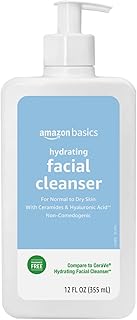 Amazon Basics - Hydrating Facial Cleanser with Ceramides & Hyaluronic Acid, 12 Fl Oz, Pack of 1