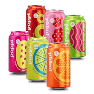 POPPI Sparkling Prebiotic Soda, Beverages w/Apple Cider Vinegar, Seltzer Water &amp; Fruit Juice, Fun Favorites Variety Pack, 12oz (12 Pack) (Packaging May Vary)