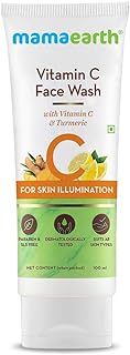 Mamaearth Vitamin C Face Wash for Skin Illumination | Gentle & Hydrating Dead Skin Exfoliator with Turmeric | Sulfate & Pa...