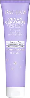 Pacifica Beauty Vegan Ceramide Barrier Repair Extra Gentle Face Wash, Daily Facial Cleanser, Ecezma Association Approved, ...